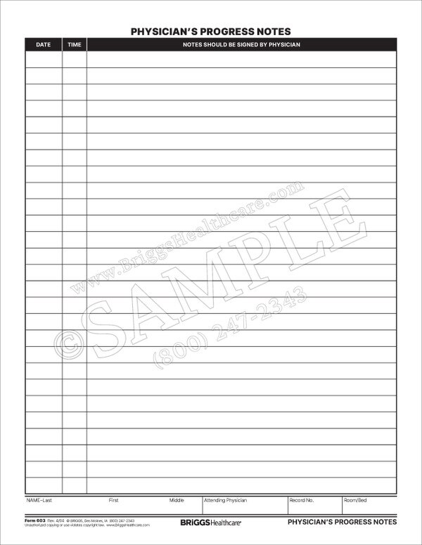 Physicians Progress Notes Form Physicians Progress Notes Form